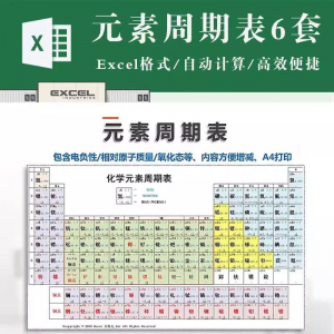 化学元素周期表pdf电子版可打印编辑修改新版高清图片jpg学生素材-淘淘虚拟网