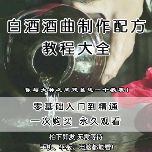白酒酒曲制作配方教程酿酒技术秘方勾兑视频教学课程零基础学习-淘淘虚拟网