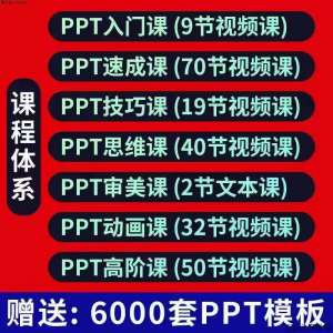 PPT视频教程幻灯制作动画演示文稿Office办公软件入门到高阶课程-淘淘虚拟网