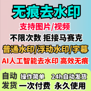视频去水印软件无痕消除文字AI去除图片字幕水印处理手机电脑神器-淘淘虚拟网