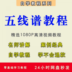 五线谱视频教程教学培训课程在线自学儿童零基础从入门到精通教程-淘淘虚拟网