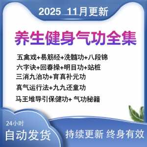 2025健身气功八段锦视频教程五禽戏六字诀易筋经养生功法教学站桩-淘淘虚拟网