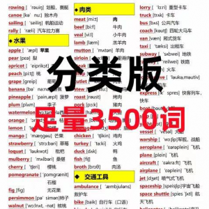 7天背完3500词初中单词中英文分类可以快速记忆英语学霸词根词缀-淘淘虚拟网