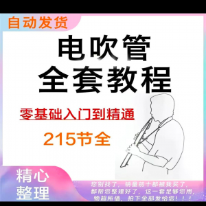 乐器电吹管教程课程实用学习视频初学者入门零基础网盘电子版教程-淘淘虚拟网