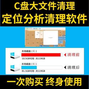 C盘清理电脑系统盘磁盘硬盘垃圾清理工具软件大文件系统软件D瘦身-淘淘虚拟网