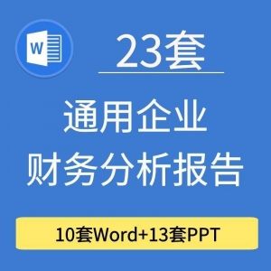 23套通用企业公司年度财务分析报告word电子文档模板PPT演示-淘淘虚拟网