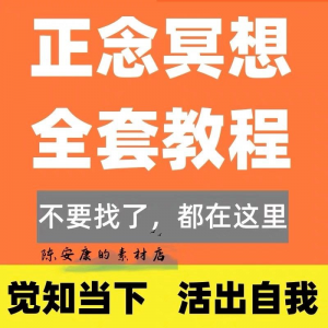新正念冥想教程睡眠音频音乐调整情绪压力感恩静心瑜伽冥想疗愈课-淘淘虚拟网
