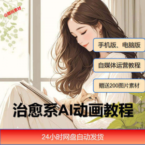 治愈系AI插画动画视频制作教程课程素材自媒体运营小白学习必备-淘淘虚拟网