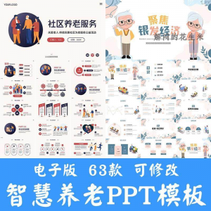 智慧养老ppt模板社区养老院服务宣传开题答辩商业计划书方案素材-淘淘虚拟网