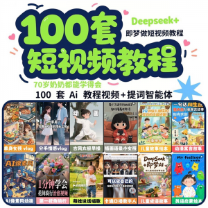 DeepSeek短视频制作教程提示词即梦AI可灵动画剪映豆包动画教程3d-淘淘虚拟网