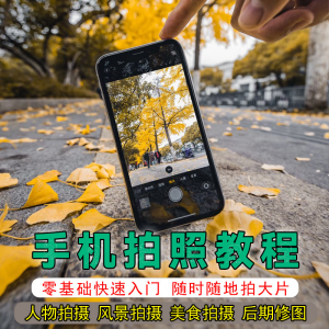 手机摄影教程拍摄拍照课程从入门到精通技巧人像修图剪辑亲子风景-淘淘虚拟网