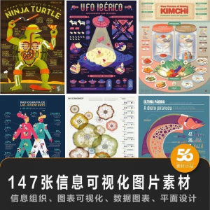 147张信息可视化数据图表平面创意设计样式信息组织效果图片素材-淘淘虚拟网