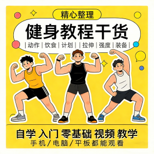 健身运动课程自学运动私教增肌减脂徒手器械锻炼训练视频教程素材-淘淘虚拟网
