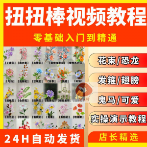 扭扭棒手工教程全套零基础从入门到精通技巧培训学习在线课程视频-淘淘虚拟网
