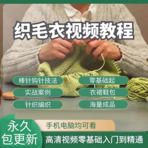 织毛衣教程视频零基础教学传统手工棒针钩针毛线编织婴儿针织围巾-淘淘虚拟网